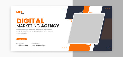 Digital marketing cover page timeline web ad banner template design