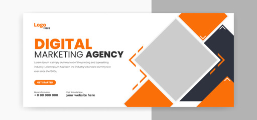 Digital marketing cover page timeline web ad banner template design