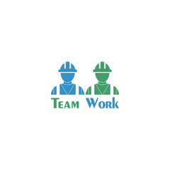 Teamwork concept logo template Icon isolated on white background