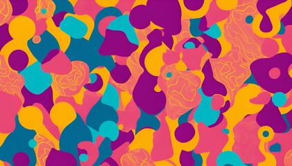 colourful abstract shapes as a background, 70s vibes | Generative Ai