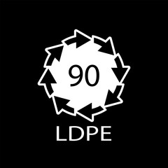 Composites recycling symbol LDPE 90. Vector illustration