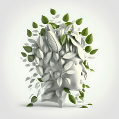 Head Ecology  Concept Green Idea. Generative AI