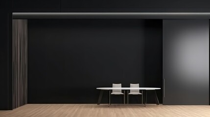 Blank black office partition with place for advertising. Generative AI