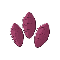 Purple Sweet Potato Line Art Illustration Logo