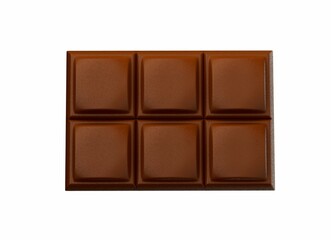 3D illustration of a chocolate bar isolated on a white background