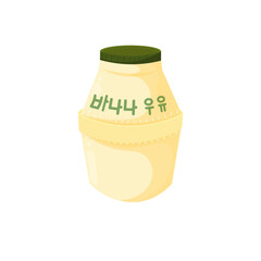 Korean Banana Milk Illustration Logo on a Container Bottle