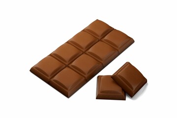 3D illustration of a chocolate bar isolated on a white background