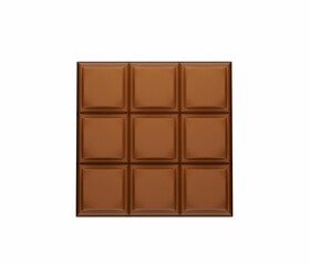 3D illustration of a chocolate bar isolated on a white background