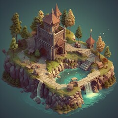 Obraz premium Isometric fantasy art
