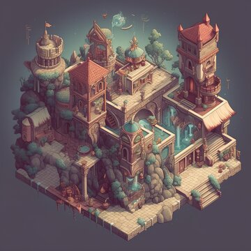 Isometric fantasy art