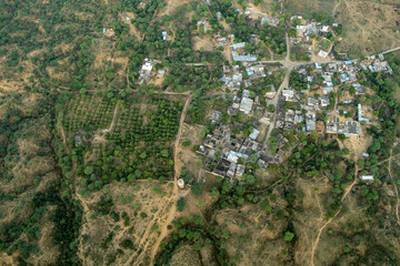 Panorama dall'alto paesaggi rurali India