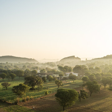 Panorama dall'alto paesaggi rurali India