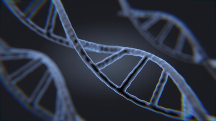 Futuristic Rotating White DNA Strand with Genetic Codes and abstract geometry. Seamless looping animation of rotating DNA strands. Animation rotation of model DNA spiral