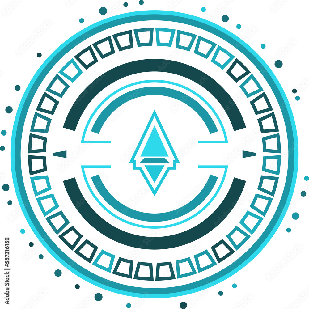 Poster HUD compass or aim control panel vector element