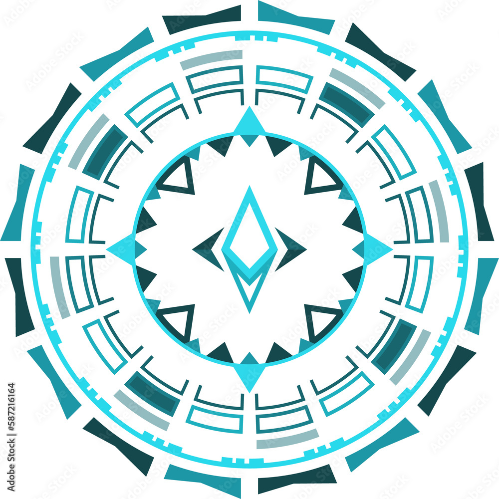 Poster hud compass or aim control panel, game ui