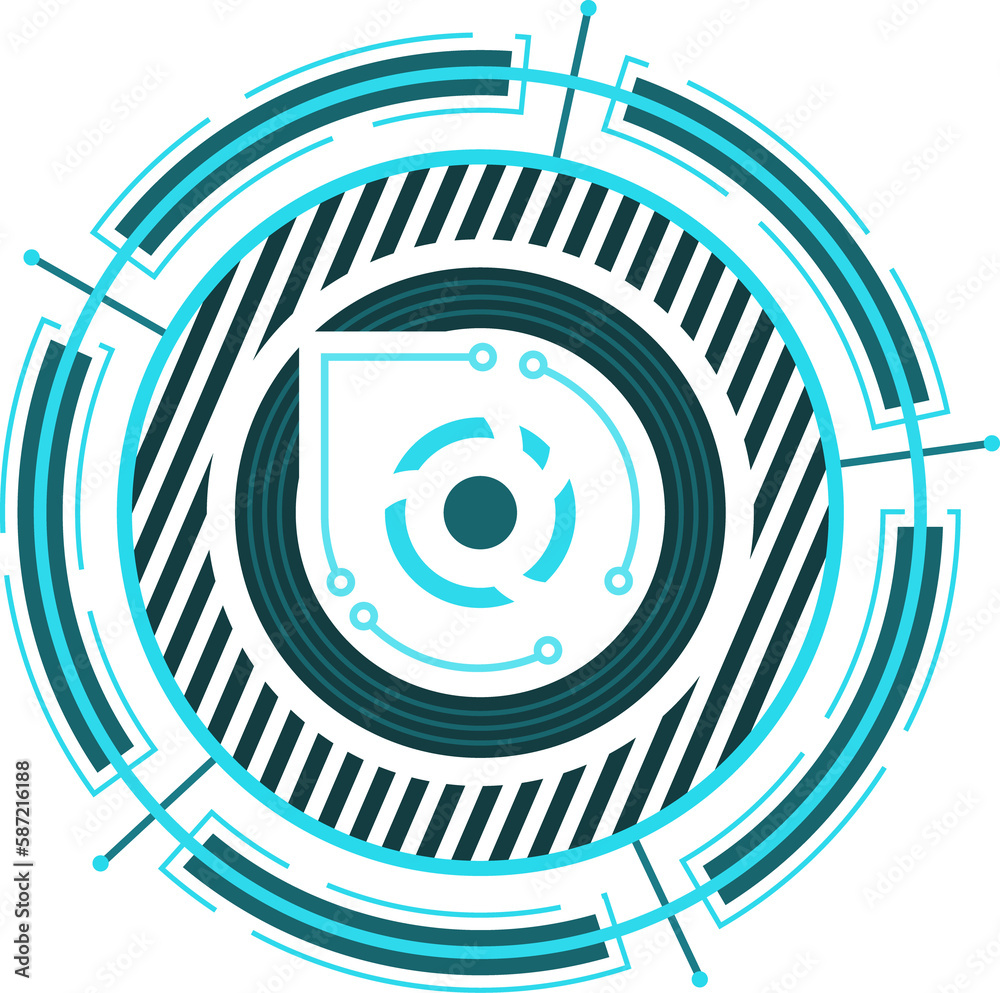 Poster hud compass or aim control panel, game interface