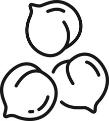 Ckickpea organic healthy food isolate outline icon