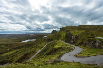 Fototapeta na wymiar Quiraing on the Isle of Skye in Scotland