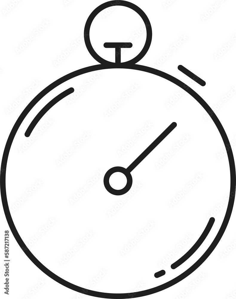Poster Stopwatch clock timer, chronometer outline icon