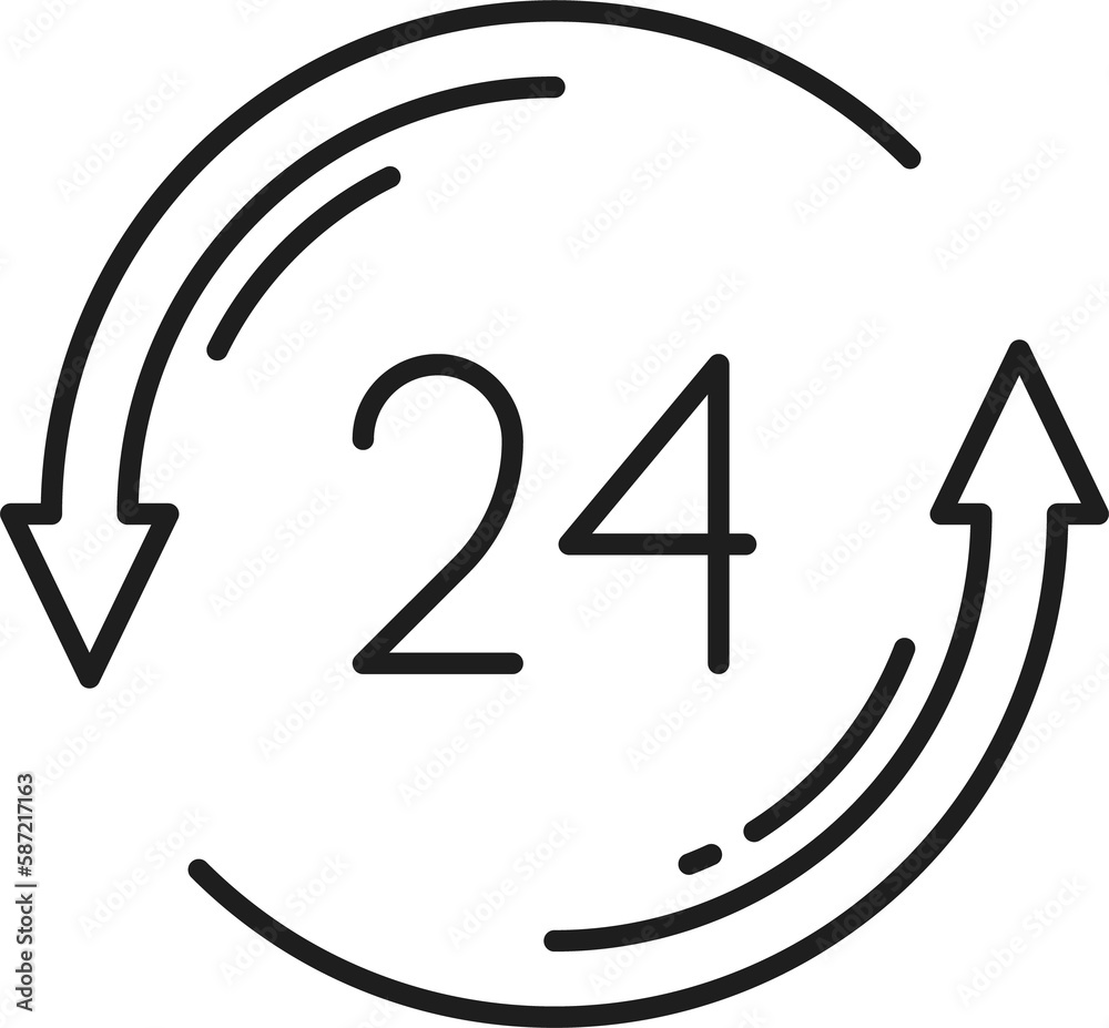 Aufkleber 24 hours order execution or delivery service icon