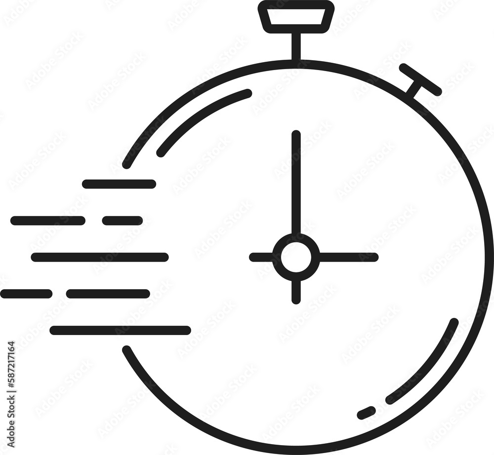 Poster Clock timer outline icon, isolated alarm stopwatch