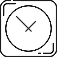 Retro clock timer outline icon, alarm stopwatch