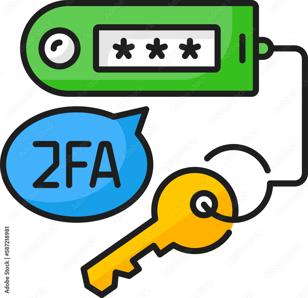 Poster 2FA two factor verification icon, security code