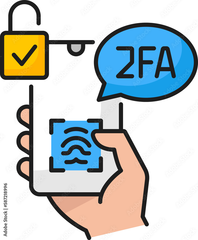 Leinwandbilder 2fa two factor verification icon, security code