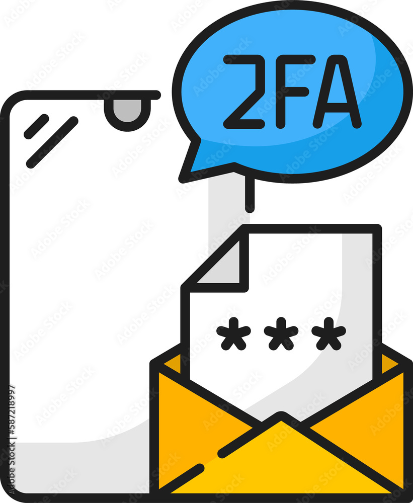 Leinwandbilder 2fa verification icon, security code in message