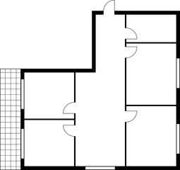 Apartment house floor plan of rooms blueprint