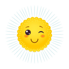 Flower smile, camomile, daisy chamomile emoji face