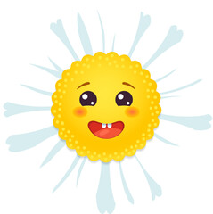 Flower daisy smile, camomile emoji face emoticon