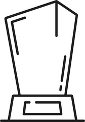 Trophy award line icon, winner prize of glass