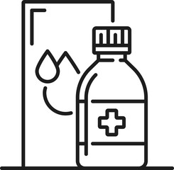 Obraz premium Measles medicine bottle icon, chickenpox treatment