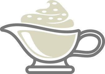 Yogurt sauce gravy icon, restaurant menu symbol