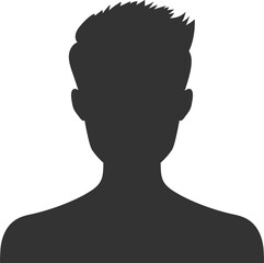 Silhouette head, man face avatar profile picture