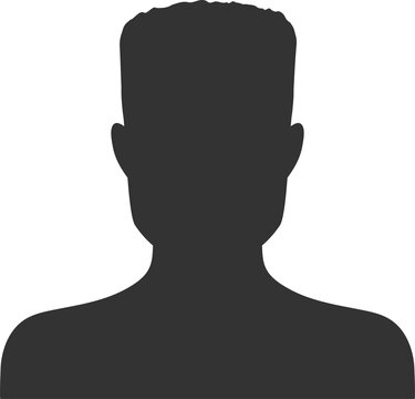 Silhouette head icon, face avatar profile picture