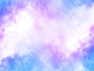 Fototapeta premium Blue-purple two-tone clouds on a transparent background, used for graphic elements or photo editing.