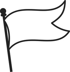 Fototapeta premium White isolated pennant flag, retro waving banner