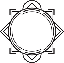 Mystery masonic shape, geometric boho tattoo icon