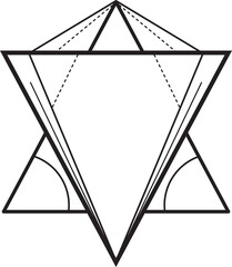 Reverse triangles ethnic alchemy sign, boho tattoo