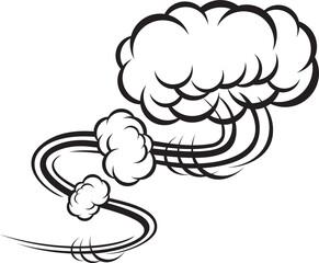 Punch swirl smoke trail, comic speed motion effect