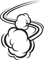 Comic speed motion effect punch smoke trail, burst