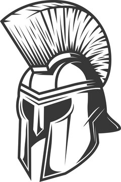 Helmet of Spartan, Roman, Greek warrior gladiator