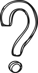 Question mark punctuation sign hand drawn doodle