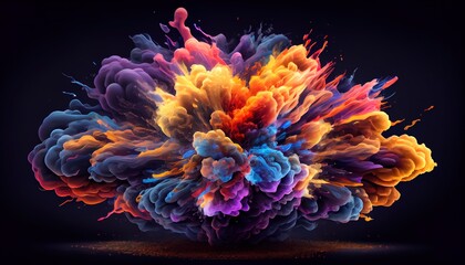 Obraz premium An award-winning, ultra-detailed smokey explosion, masterfully crafted with vibrant colors and liquify effects. This dynamic display of visual artistry captivates and ignites the imagination.