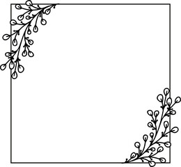 Obraz premium Ornate border floral wedding frame for invitations