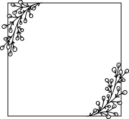 Ornate border floral wedding frame for invitations