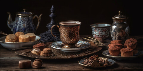 Obraz na płótnie Canvas turkish coffee Delicious Food Photography Generative AI