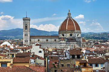 Fototapeta premium Aerial view on the historical center of Florence, Italy